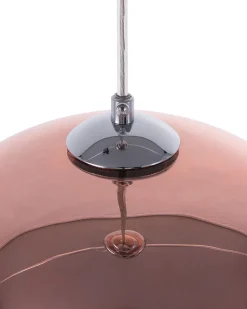 Candeeiro De Teto Rosa Dourado Abajur De Vidro Asaro