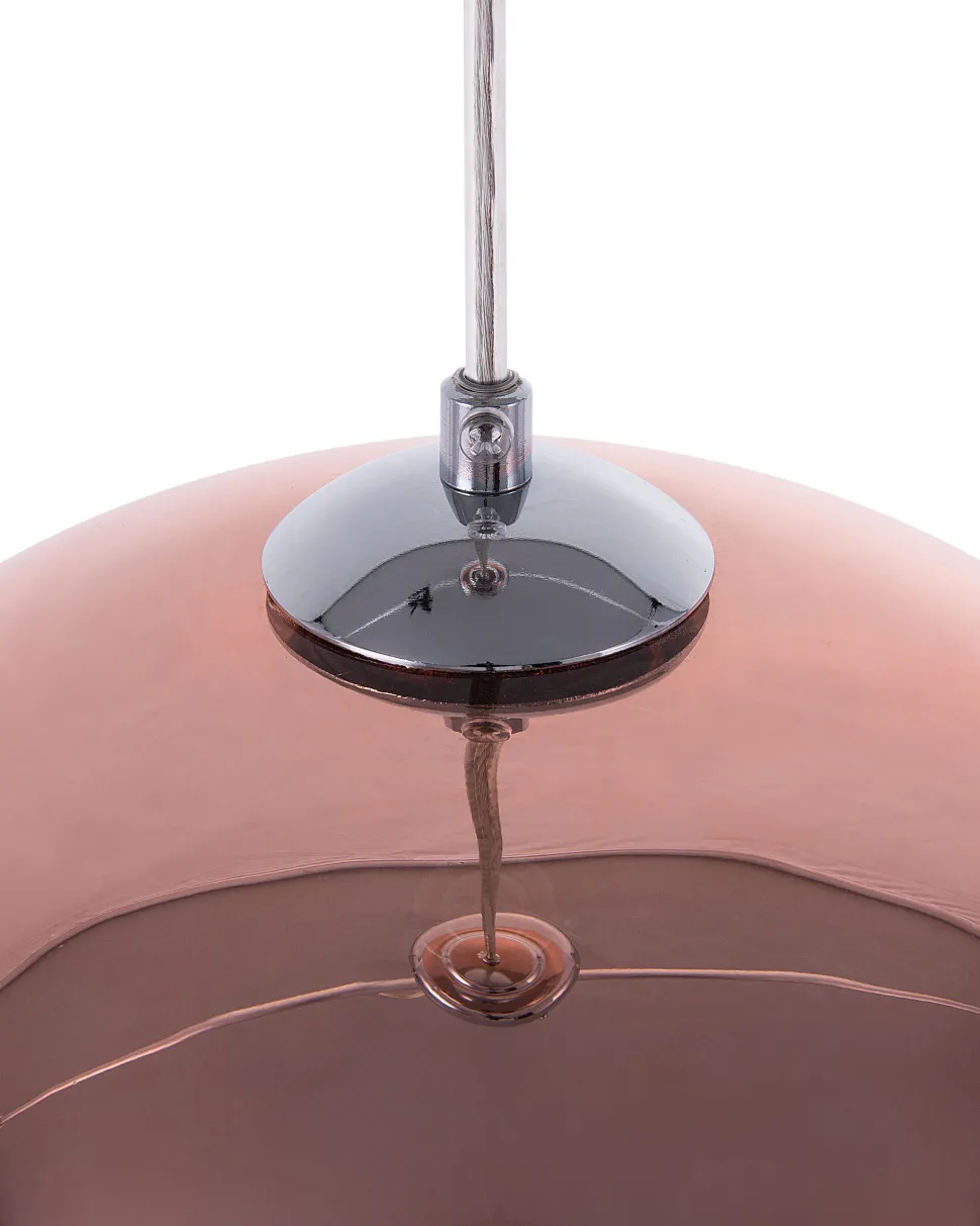 Candeeiro De Teto Rosa Dourado Abajur De Vidro Asaro