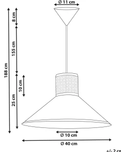 Candeeiro De Teto Suspenso Branco E Natural 188 Cm Mantua