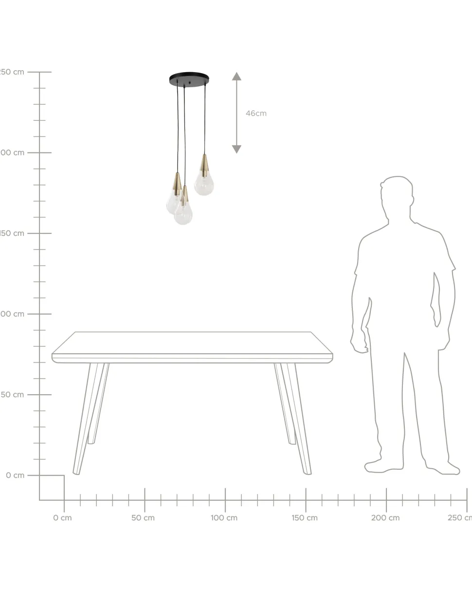 Candeeiro De Teto Suspenso Em Cobre E Vidro Vesle