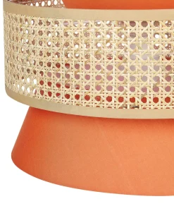 Candeeiro De Teto Suspenso Em Rattan Vermelho E Natural 167 Cm Luyano