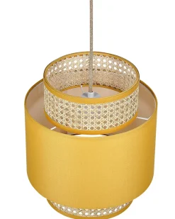 Candeeiro De Teto Suspenso Em Rattan Amarelo Natural 174 Cm Boeri