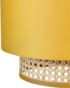 Candeeiro De Teto Suspenso Em Rattan Amarelo Natural 174 Cm Boeri