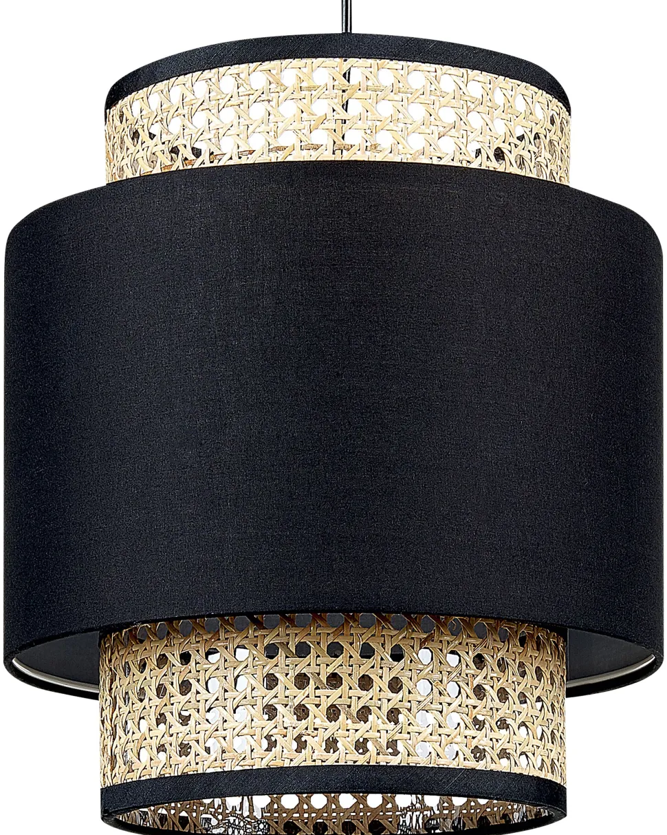 Candeeiro De Teto Suspenso Em Rattan Preto Natural 186 Cm Boeri