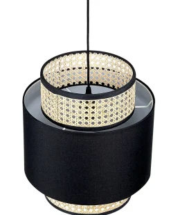 Candeeiro De Teto Suspenso Em Rattan Preto Natural 186 Cm Boeri