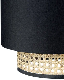 Candeeiro De Teto Suspenso Em Rattan Preto Natural 186 Cm Boeri