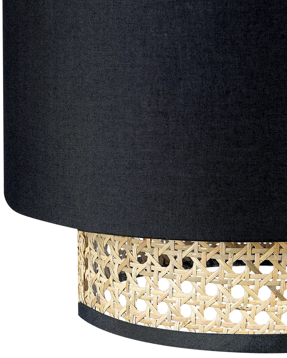 Candeeiro De Teto Suspenso Em Rattan Preto Natural 186 Cm Boeri