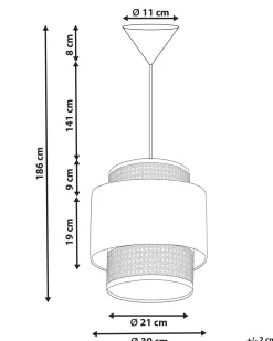 Candeeiro De Teto Suspenso Em Rattan Preto Natural 186 Cm Boeri