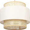 Candeeiro De Teto Suspenso Em Rattan Creme E Natural 172 Cm Yumuri