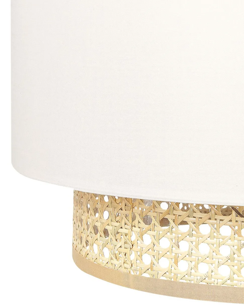 Candeeiro De Teto Suspenso Em Rattan Creme E Natural 172 Cm Yumuri