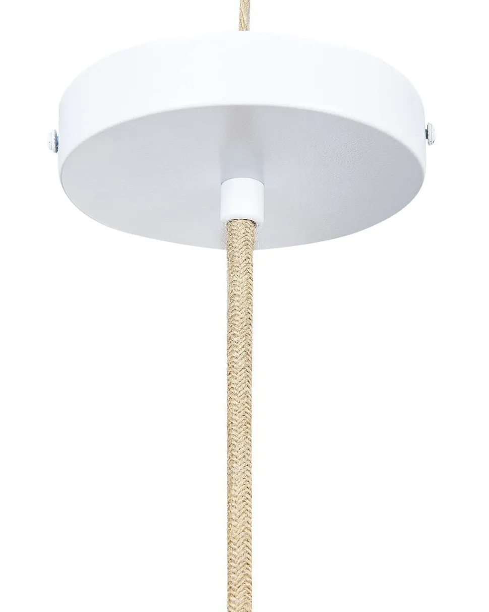 Candeeiro De Teto Suspenso Em Rattan Creme E Natural 172 Cm Yumuri