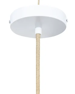 Candeeiro De Teto Suspenso Em Rattan Amarelo E Natural Batali