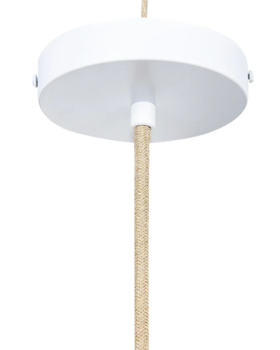 Candeeiro De Teto Suspenso Em Rattan Amarelo E Natural Batali