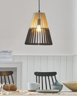 Candeeiro De Teto Suspenso Em Preto E Castanho Claro Cavalla