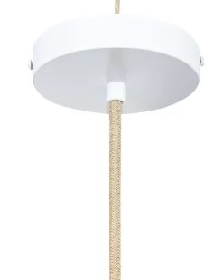 Candeeiro De Teto Suspenso Em Rattan Rosa E Natural 172 Cm Yumuri