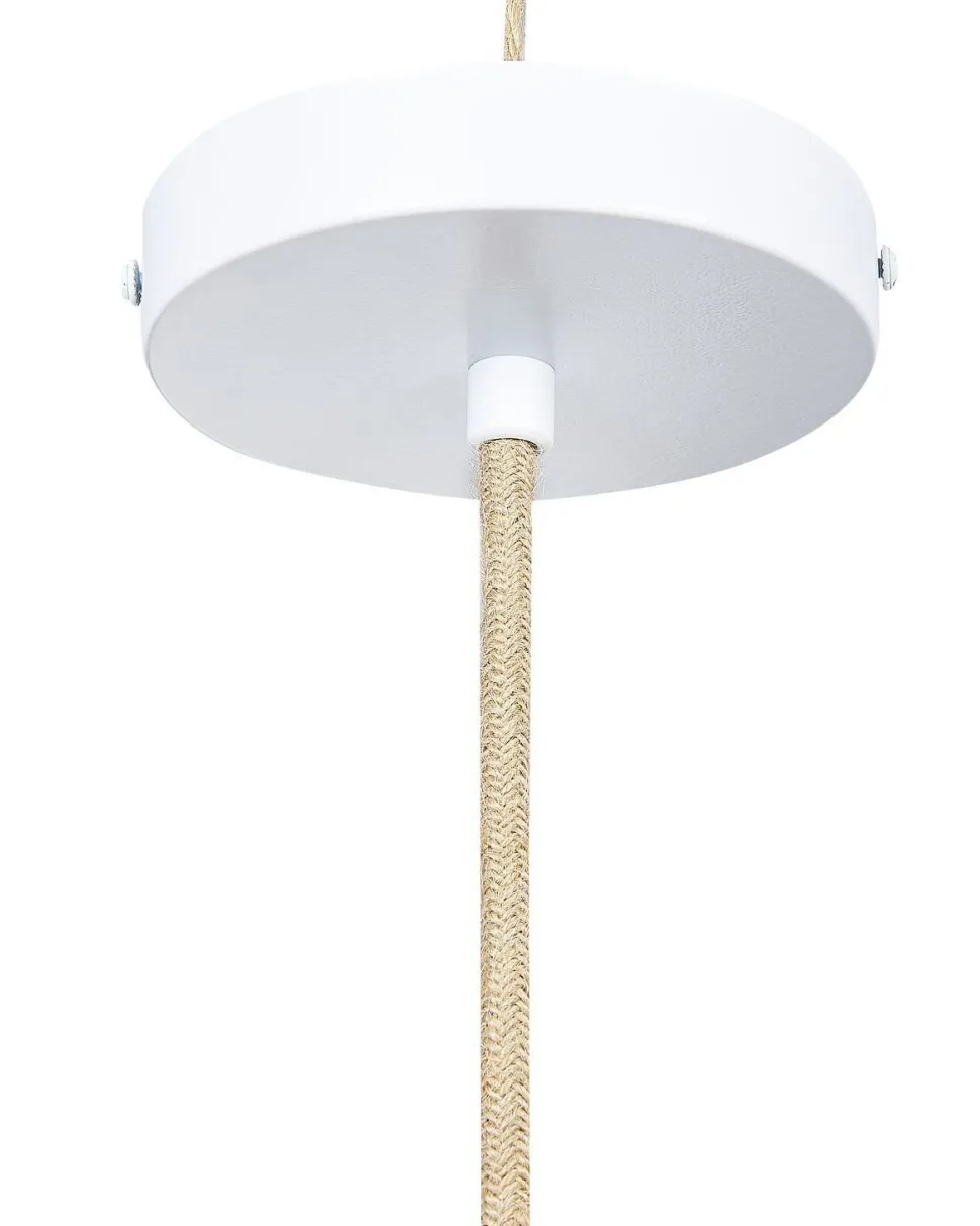 Candeeiro De Teto Suspenso Em Rattan Rosa E Natural 172 Cm Yumuri