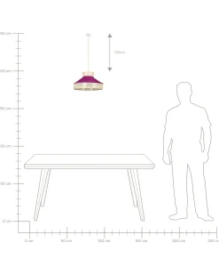 Candeeiro De Teto Suspenso Em Rattan Rosa E Natural Batali