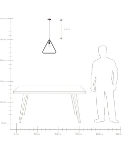 Candeeiro De Teto Triangular De Metal Castanho Juruena