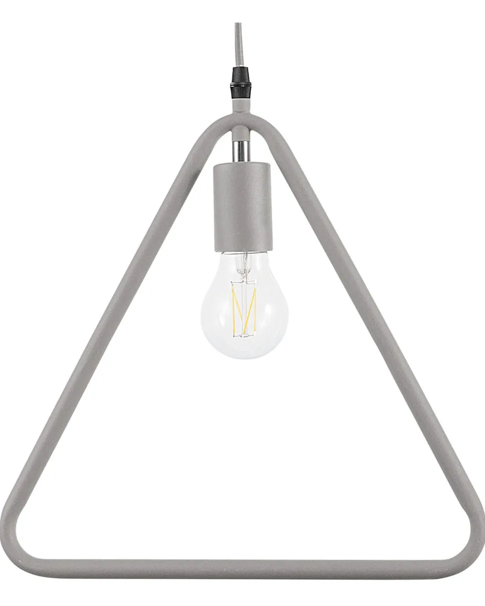 Candeeiro De Teto Triangular De Metal Cinzento Juruena