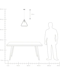Candeeiro De Teto Triangular De Metal Cinzento Juruena