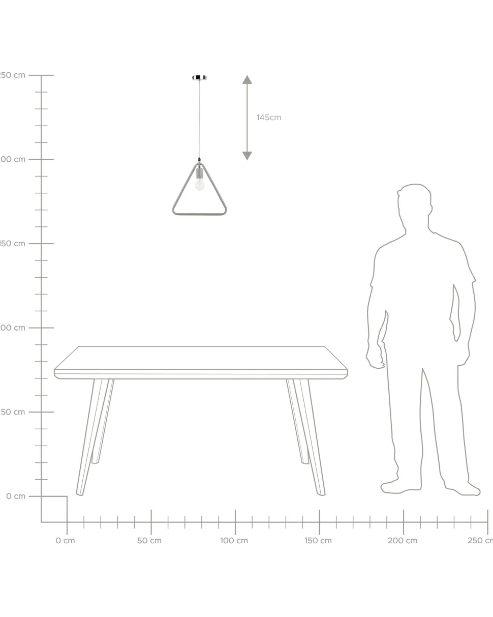 Candeeiro De Teto Triangular De Metal Cinzento Juruena
