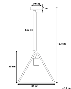 Candeeiro De Teto Triangular De Metal Cinzento Juruena