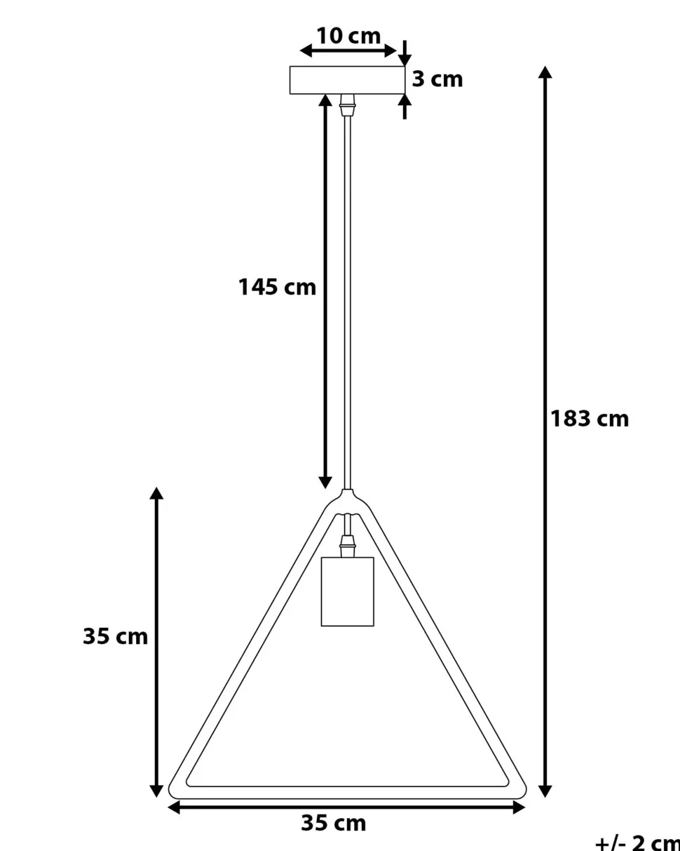 Candeeiro De Teto Triangular De Metal Cinzento Juruena