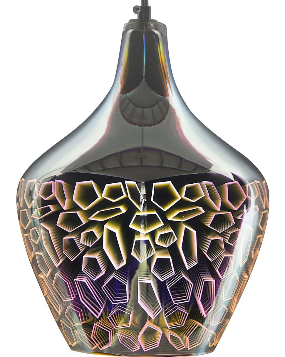 Candeeiro De Teto Vidro Fumado Multicolor Soana