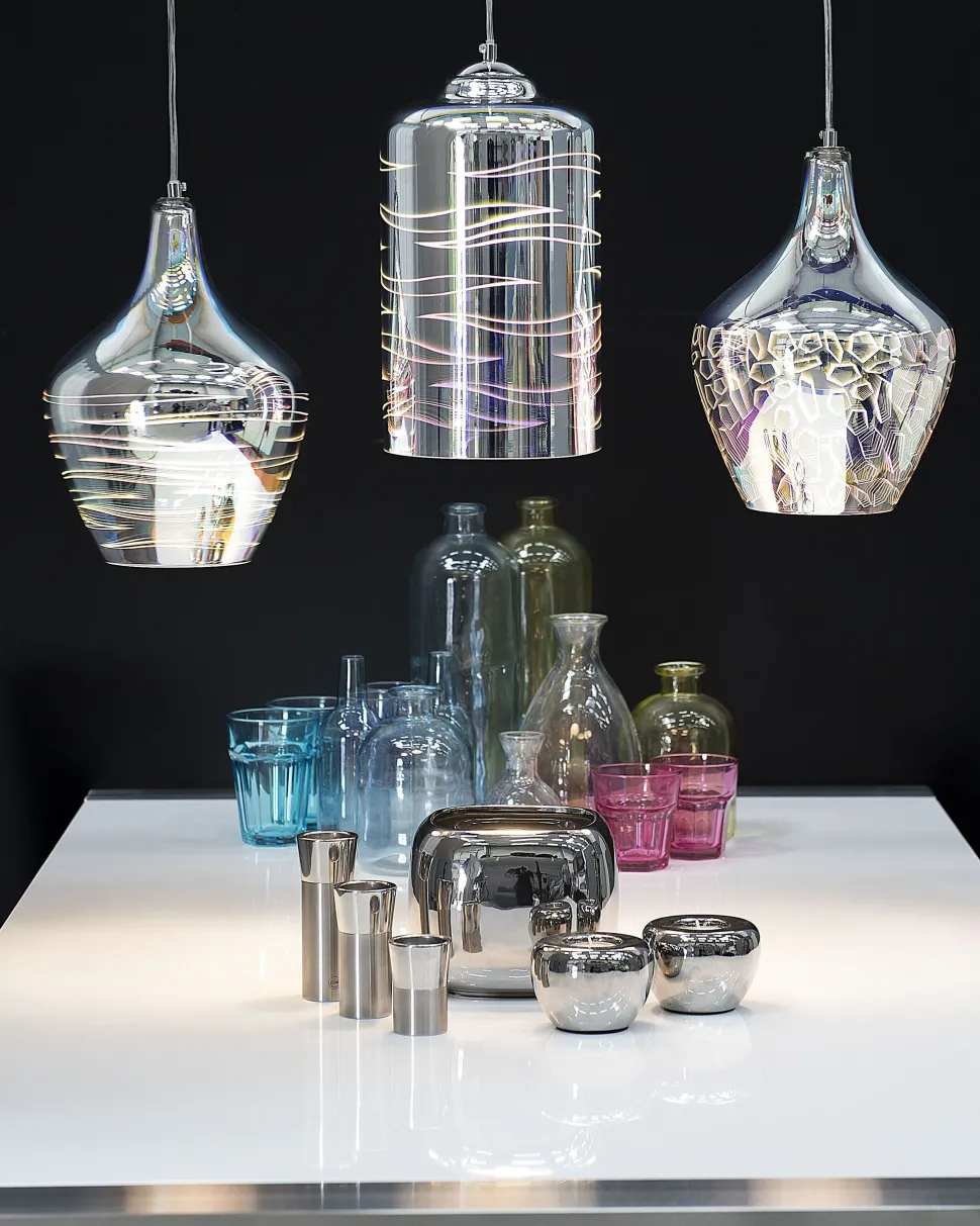 Candeeiro De Teto Vidro Fumado Multicolor Soana