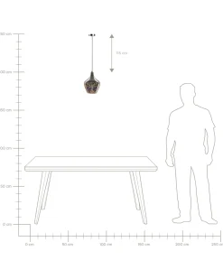 Candeeiro De Teto Vidro Fumado Multicolor Soana
