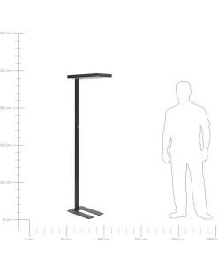 Candeeiro Led De Pe Em Metal Preto 197 Cm Taurus