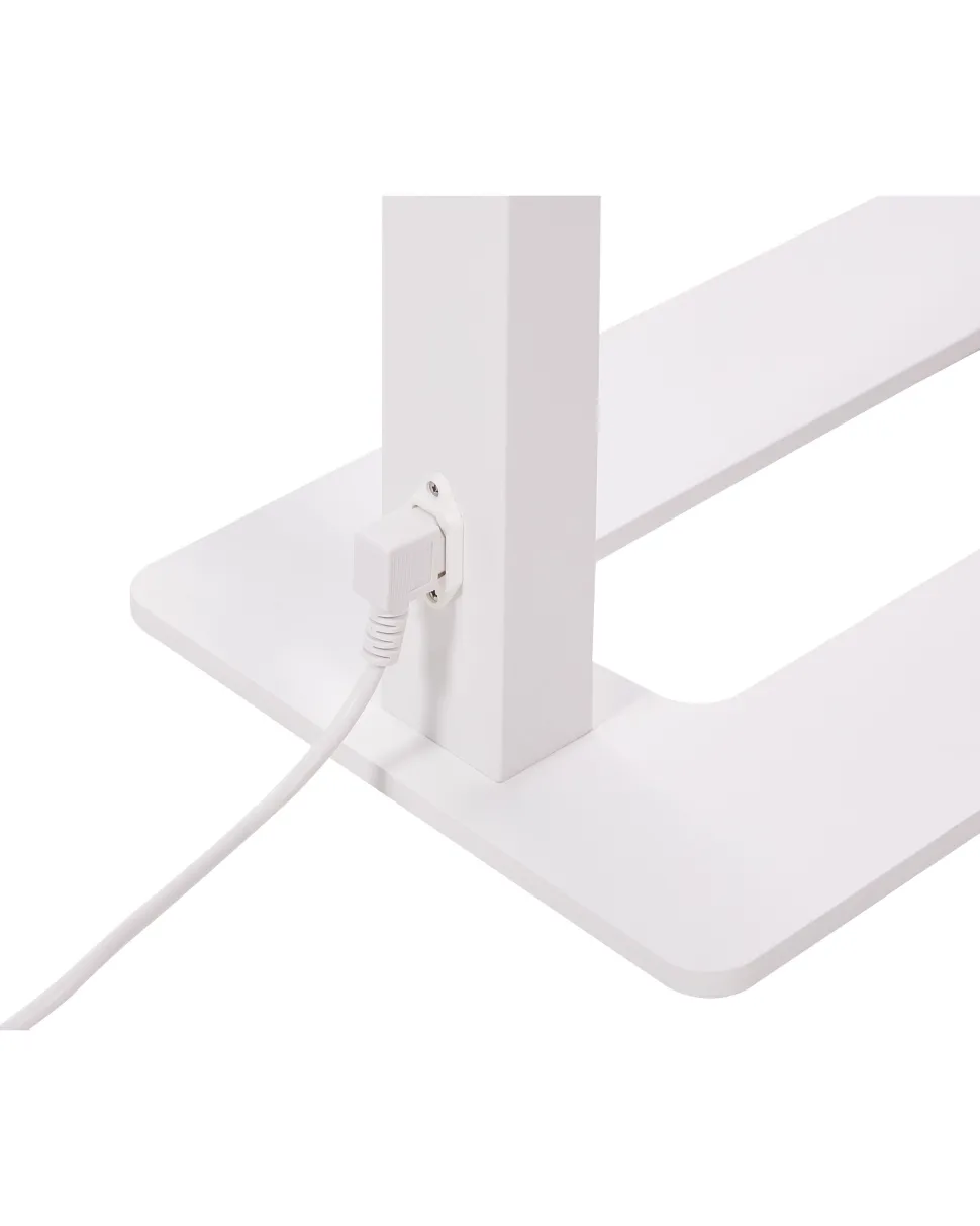 Candeeiro Led De Pe Em Metal Branco 197 Cm Taurus