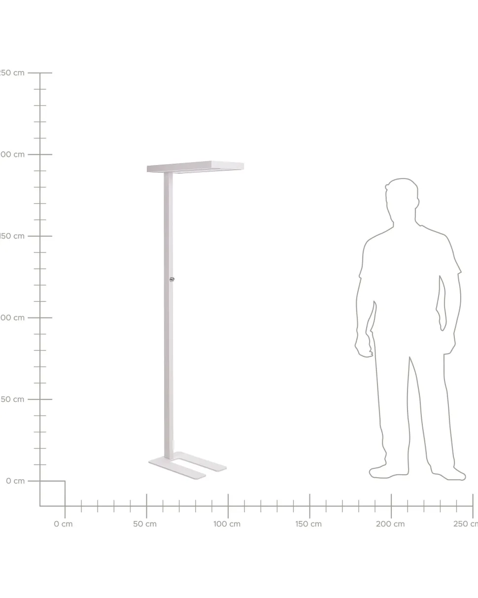 Candeeiro Led De Pe Em Metal Branco 197 Cm Taurus