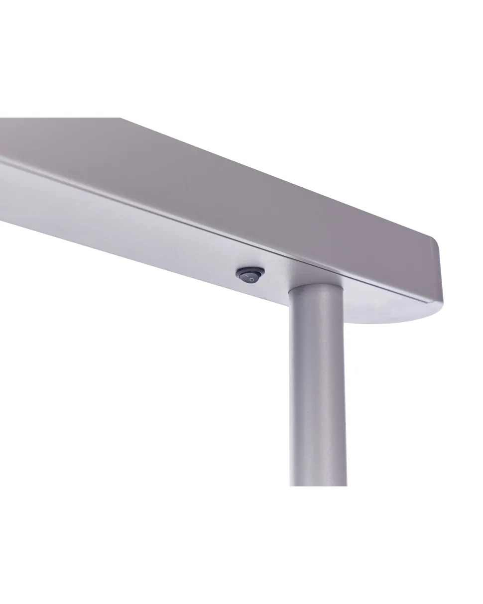 Candeeiro Led De Pe Em Metal Prateado 186 Cm Perseus