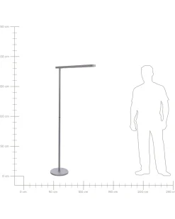 Candeeiro Led De Pe Em Metal Prateado 186 Cm Perseus