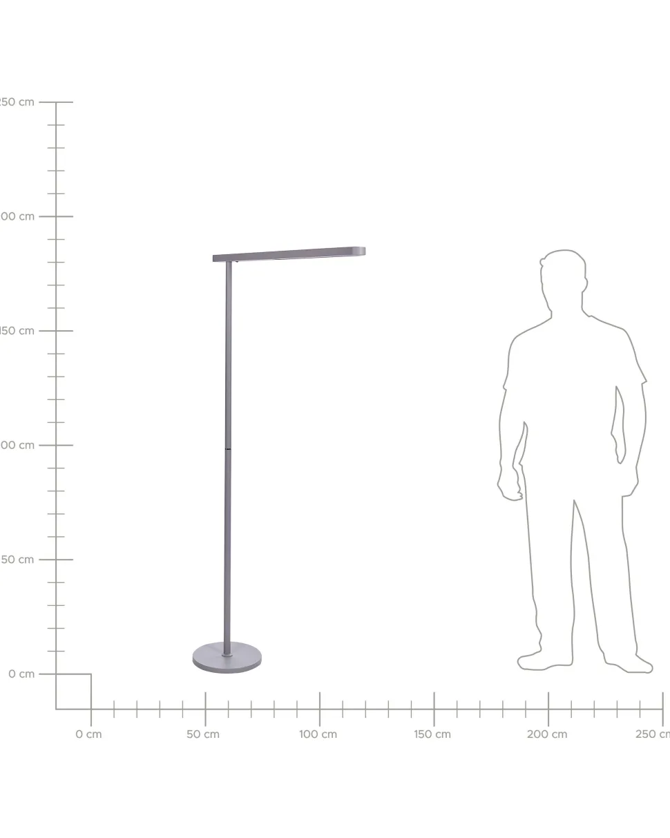 Candeeiro Led De Pe Em Metal Prateado 186 Cm Perseus