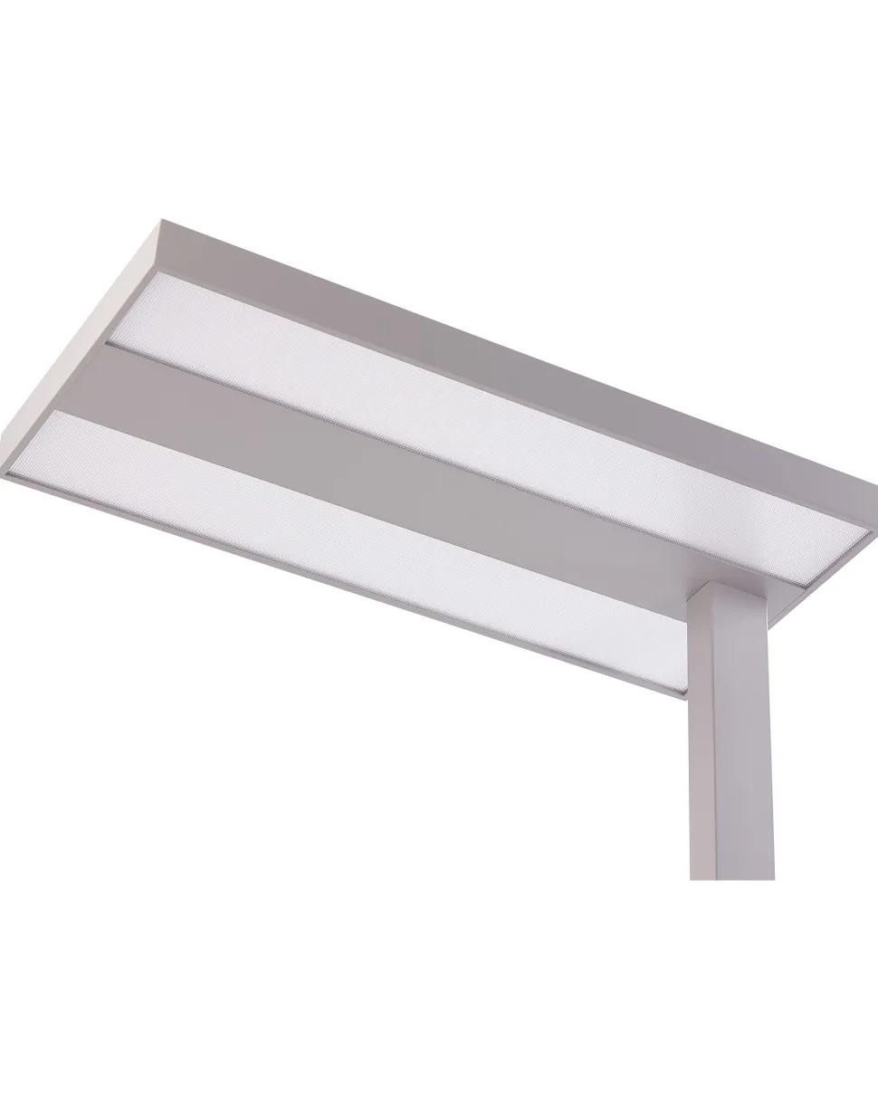 Candeeiro Led De Pe Em Metal Prateado 197 Cm Taurus