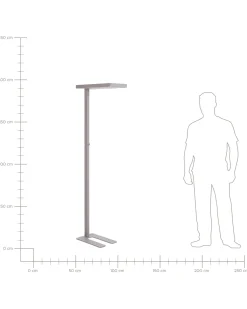 Candeeiro Led De Pe Em Metal Prateado 197 Cm Taurus