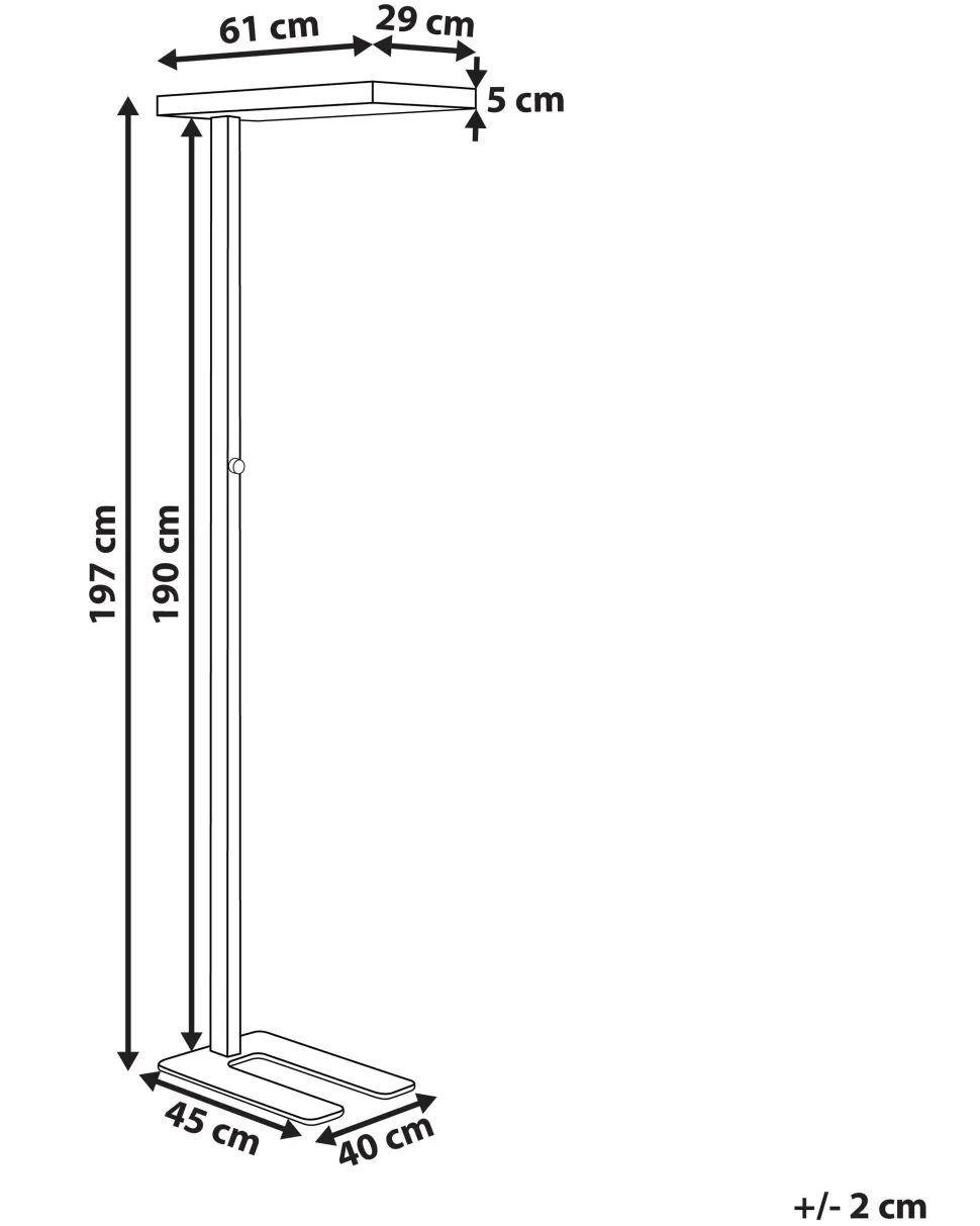 Candeeiro Led De Pe Em Metal Prateado 197 Cm Taurus