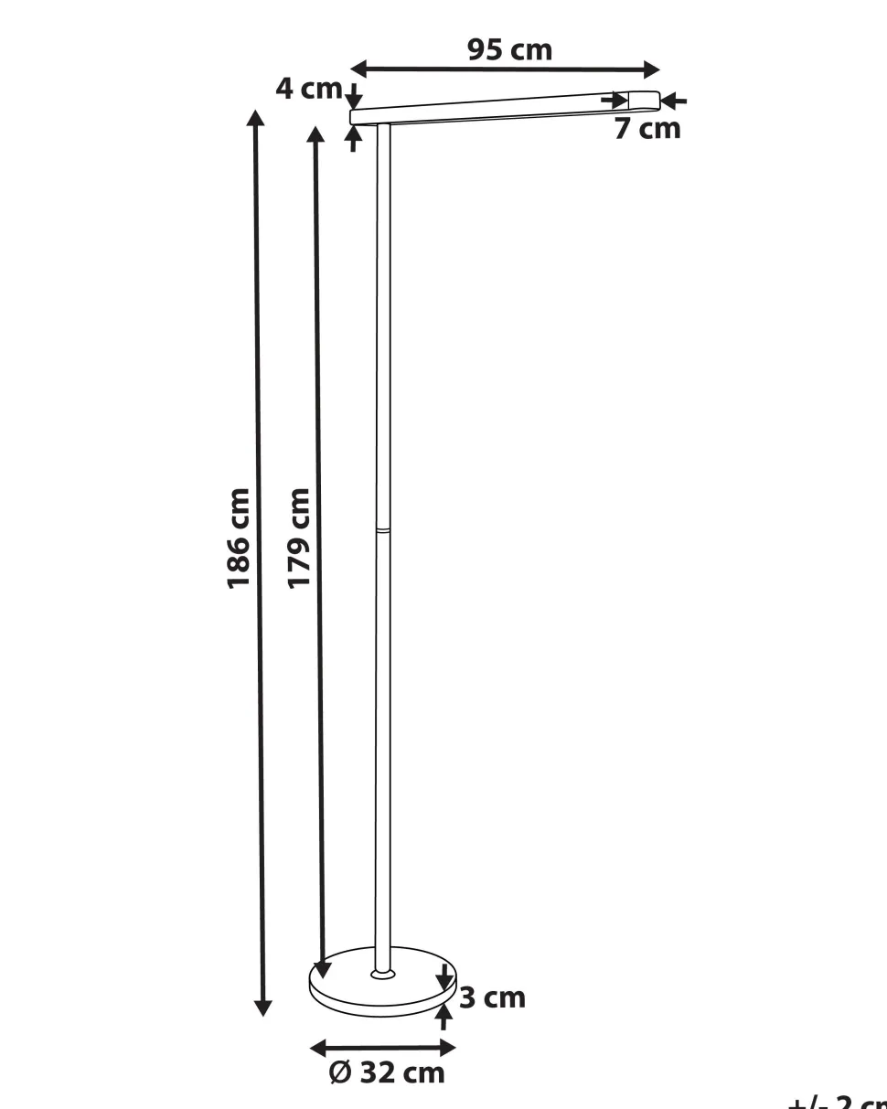 Candeeiro Led De Pe Em Metal Branco 186 Cm Perseus