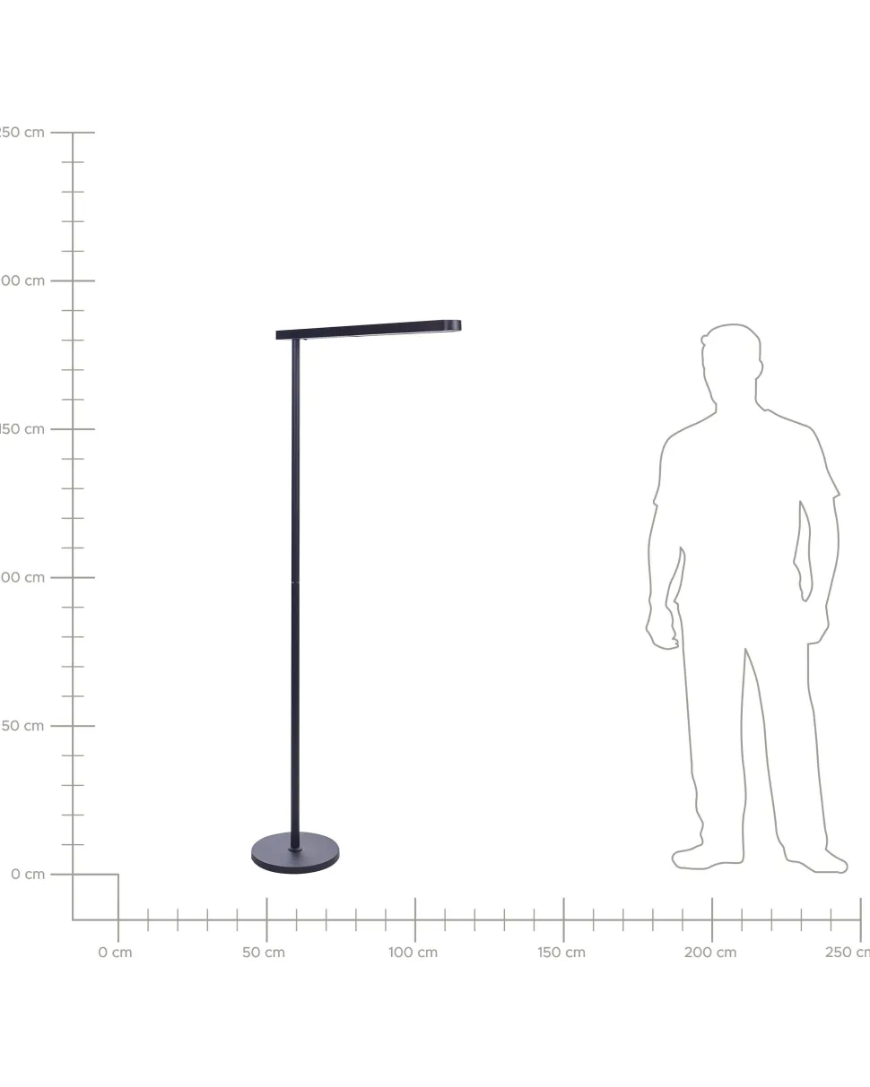 Candeeiro Led De Pe Em Metal Preto 186 Cm Perseus