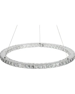 Candeeiro Led Em Cristal E Metal Prateado Magat