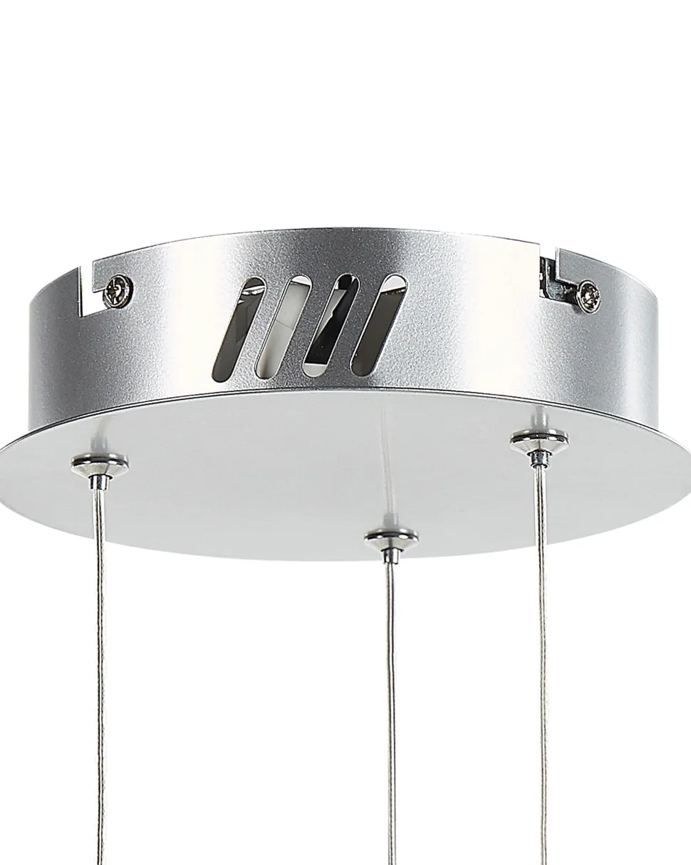 Candeeiro Led Em Cristal E Metal Prateado Magat
