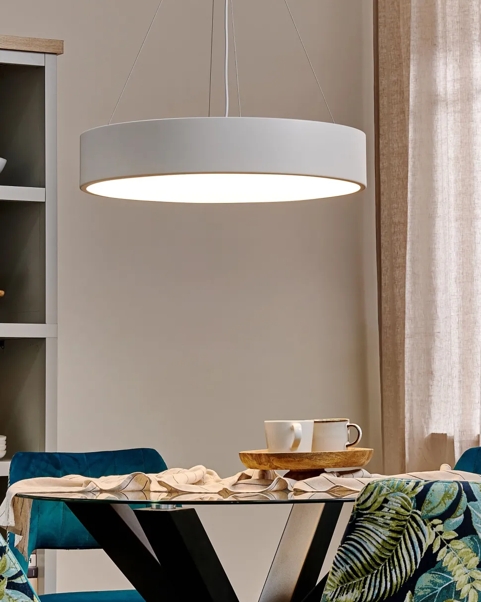 Candeeiro Led Em Metal Branco Balili
