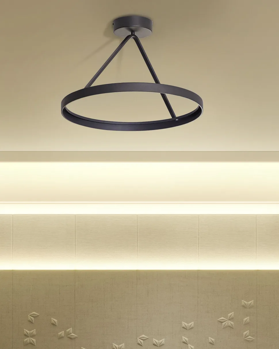 Candeeiro Led Em Metal Preto Agno