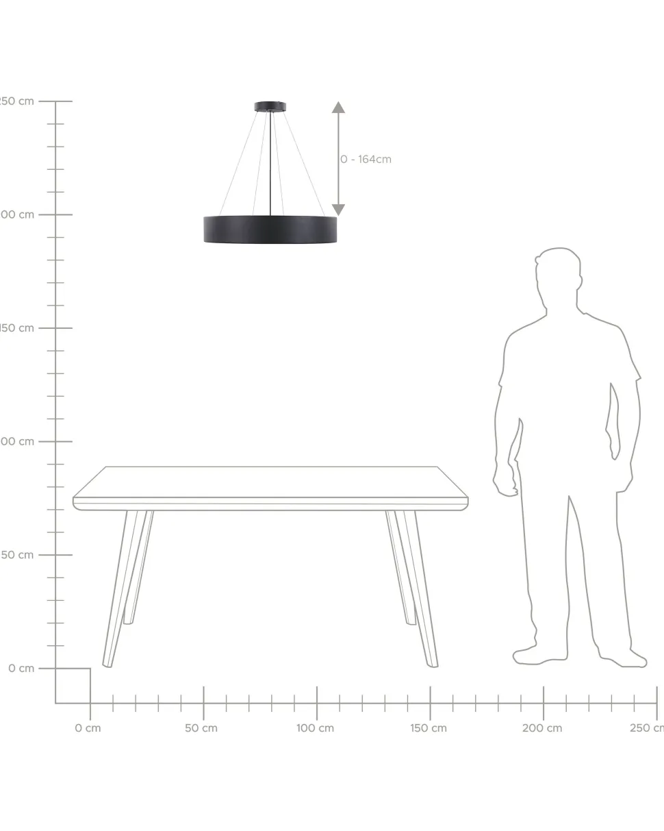 Candeeiro Led Em Metal Preto Balili