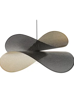 Candeeiro Suspenso Em Metal Preto E Dourado Doyles