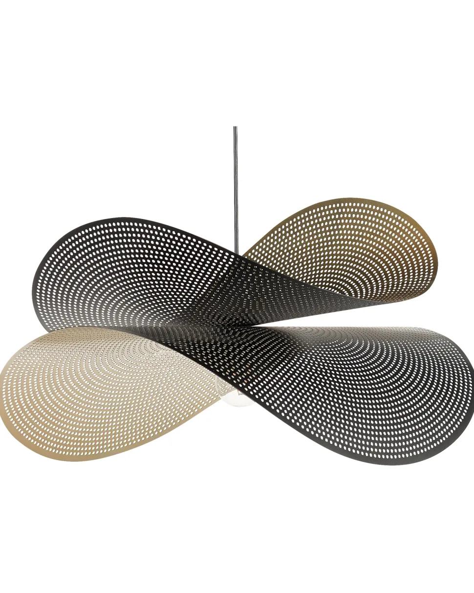 Candeeiro Suspenso Em Metal Preto E Dourado Doyles