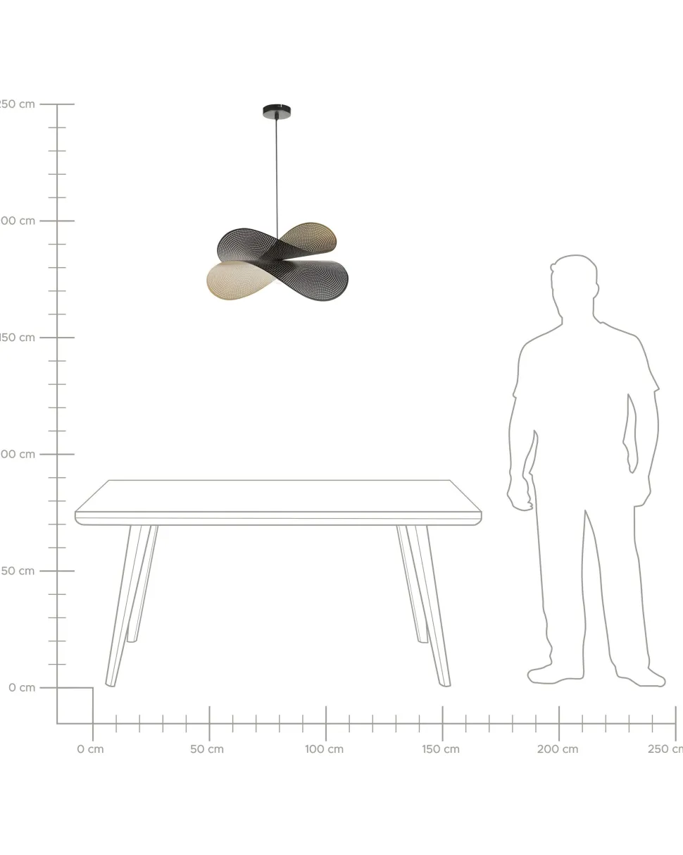 Candeeiro Suspenso Em Metal Preto E Dourado Doyles