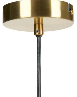 Candeeiro Suspenso Em Metal Dourado E Castanho Claro Bargo